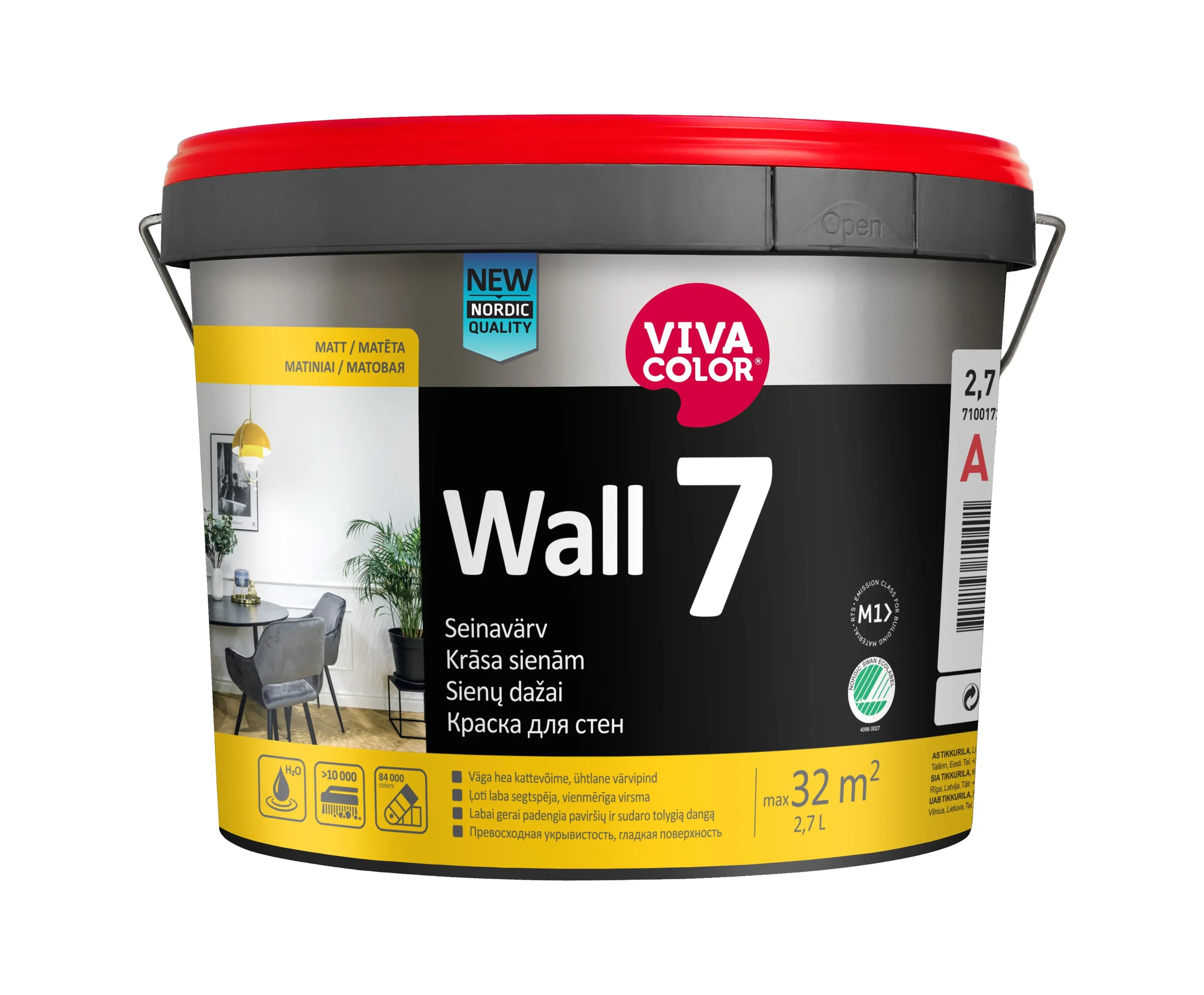 КРАСКА ДЛЯ СТЕН И ПОТОКОВ WALL7 C 2.7L