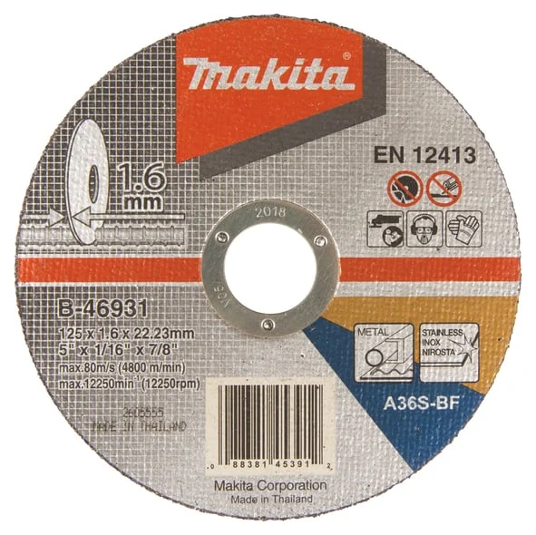 CUTTING DISC 125 X 1.6 X 22.23MM INOX B-46931