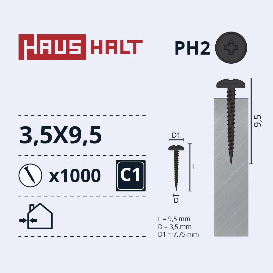 SKRŪVE PAŠGRIEZ 3,5X9,5 MET/MET (1000)