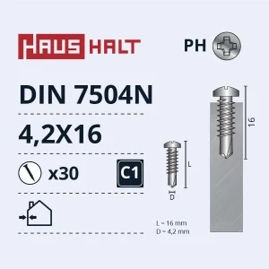SKRŪVE PAŠGR.4.2X16 DIN7504N ZN 30GAB BL