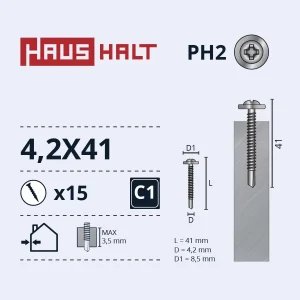 SKRŪV.PAŠG.4,2X41 MET+DRILL ZN 15GB BL