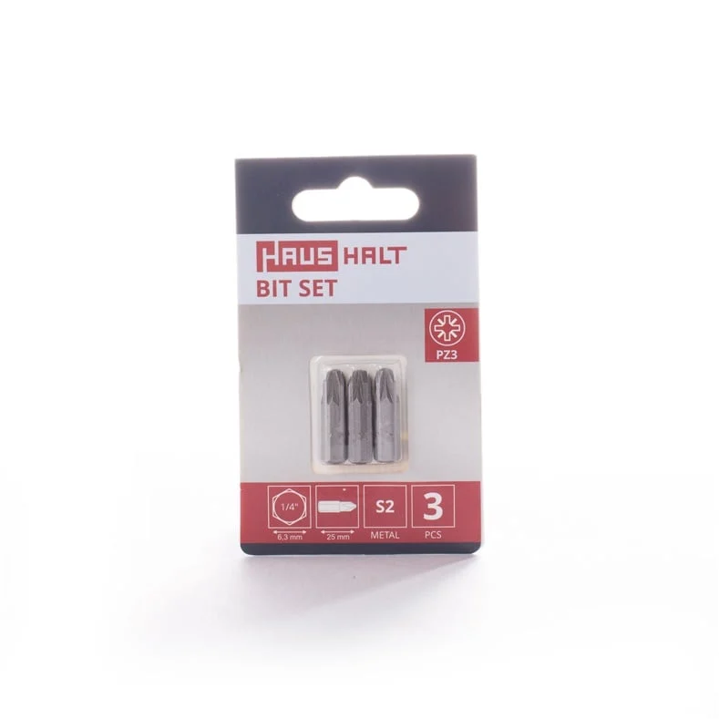 SCREWDRIVER TIP PZ3X25MM 3PC