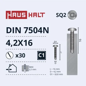 SKRŪVE PAŠG.4,2X16 DIN7504N ZN 30GAB BL