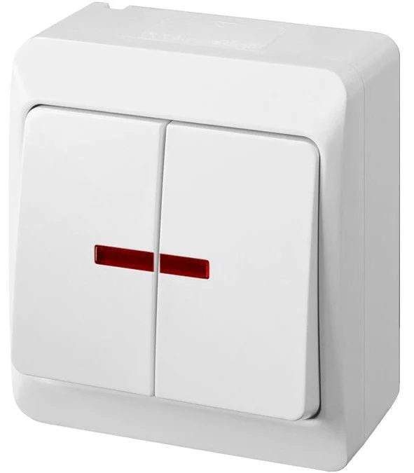 SWITCH HERMES 0342-02 1+1 IP44 WHITE