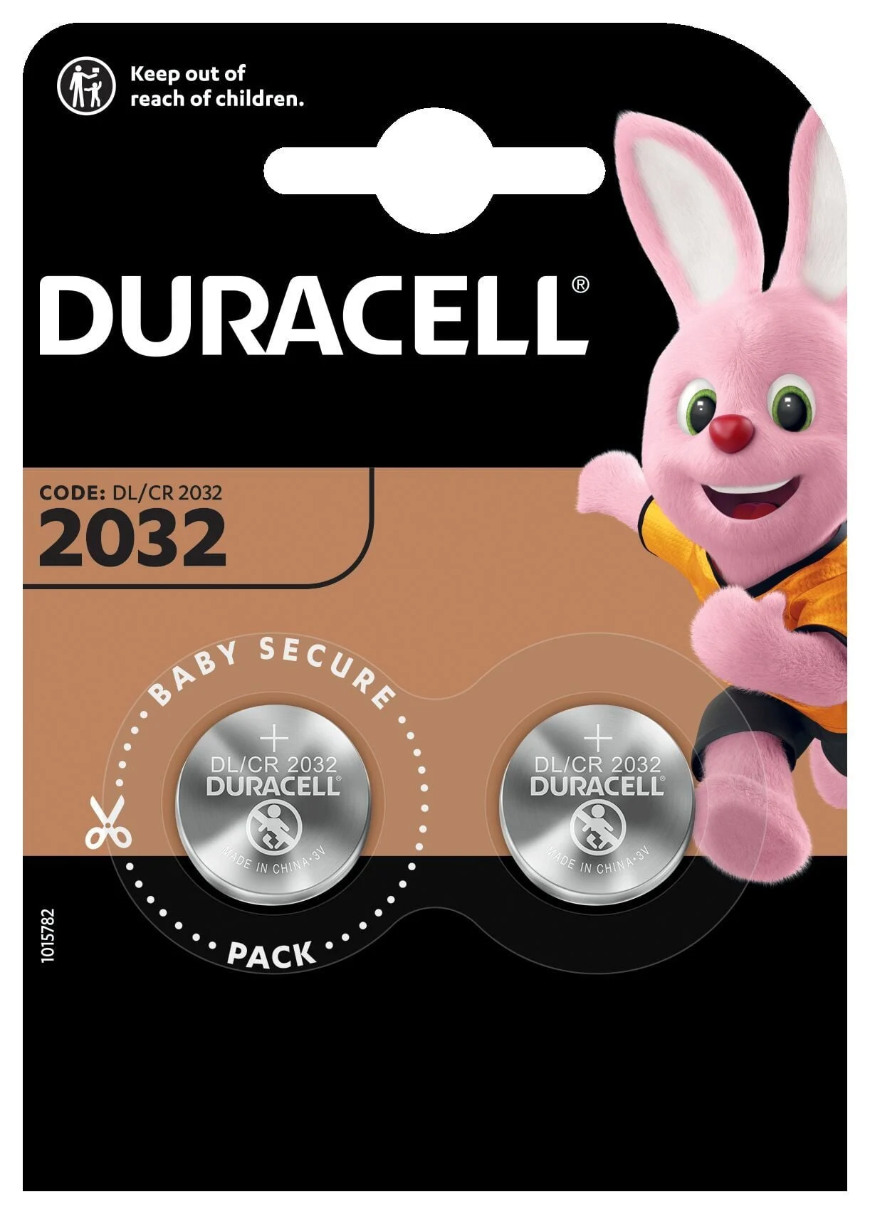 DURACELL 2032 BATTERIES, 2 PCS.