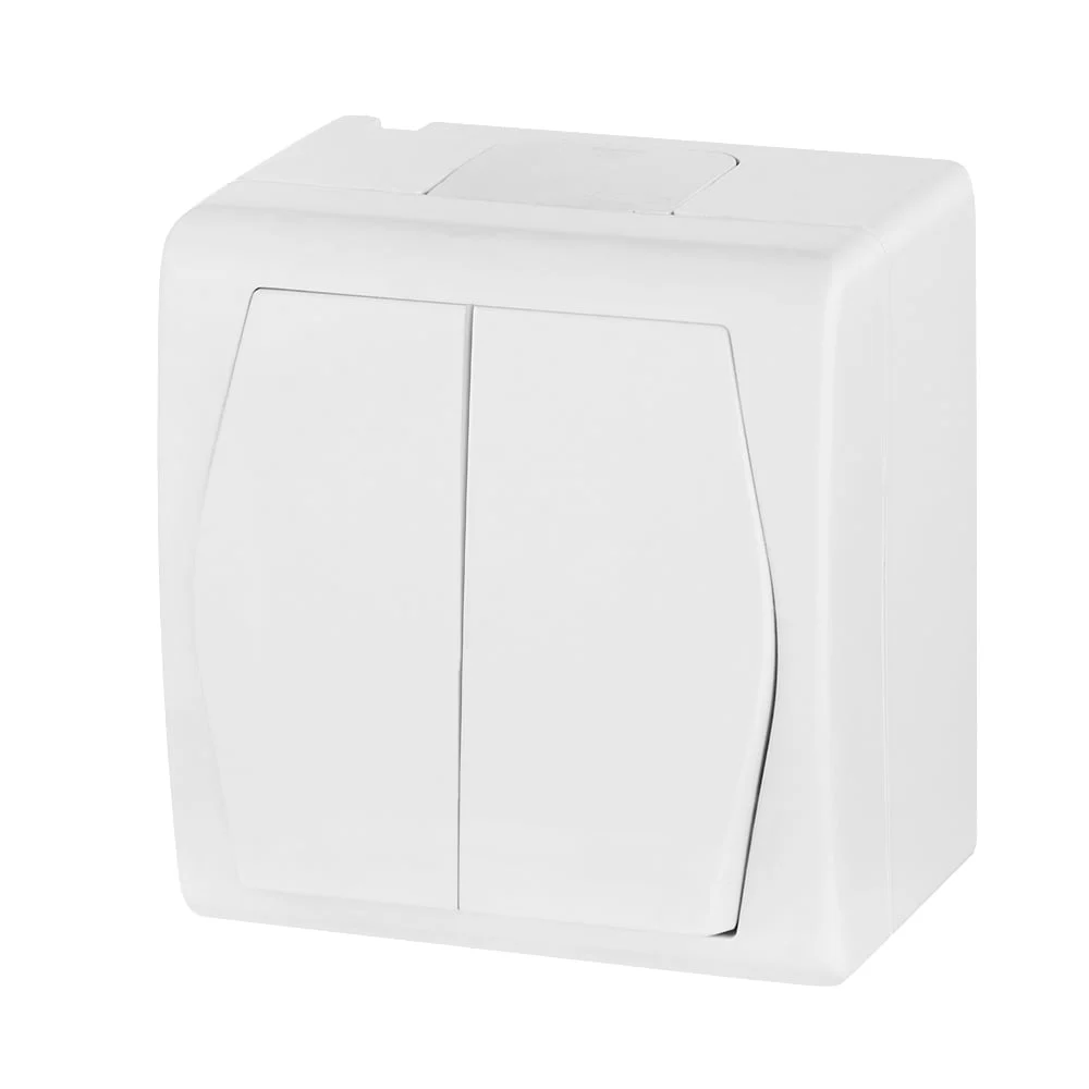 SWITCH HERMES 2 1002-00 1+1 IP44 WHITE