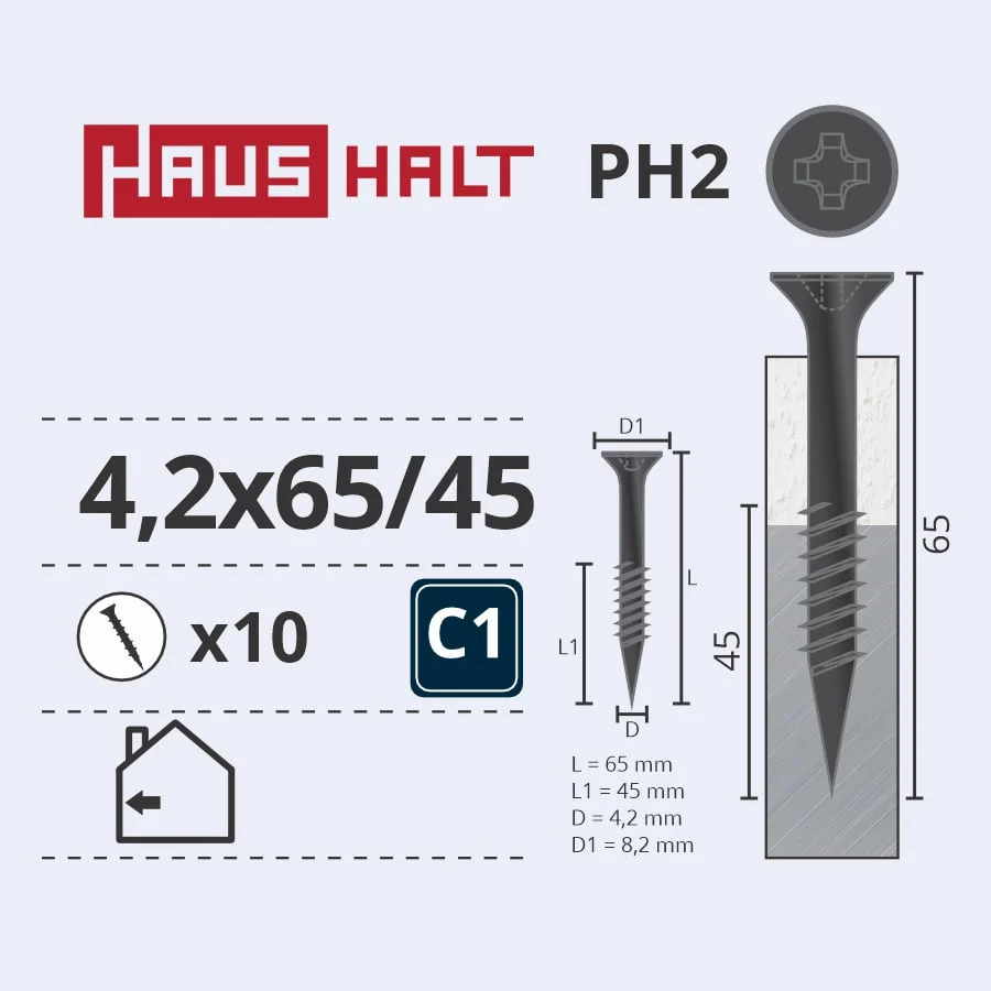 SKRŪVE REĢ. MET. 4.2X65/45 10GAB O2