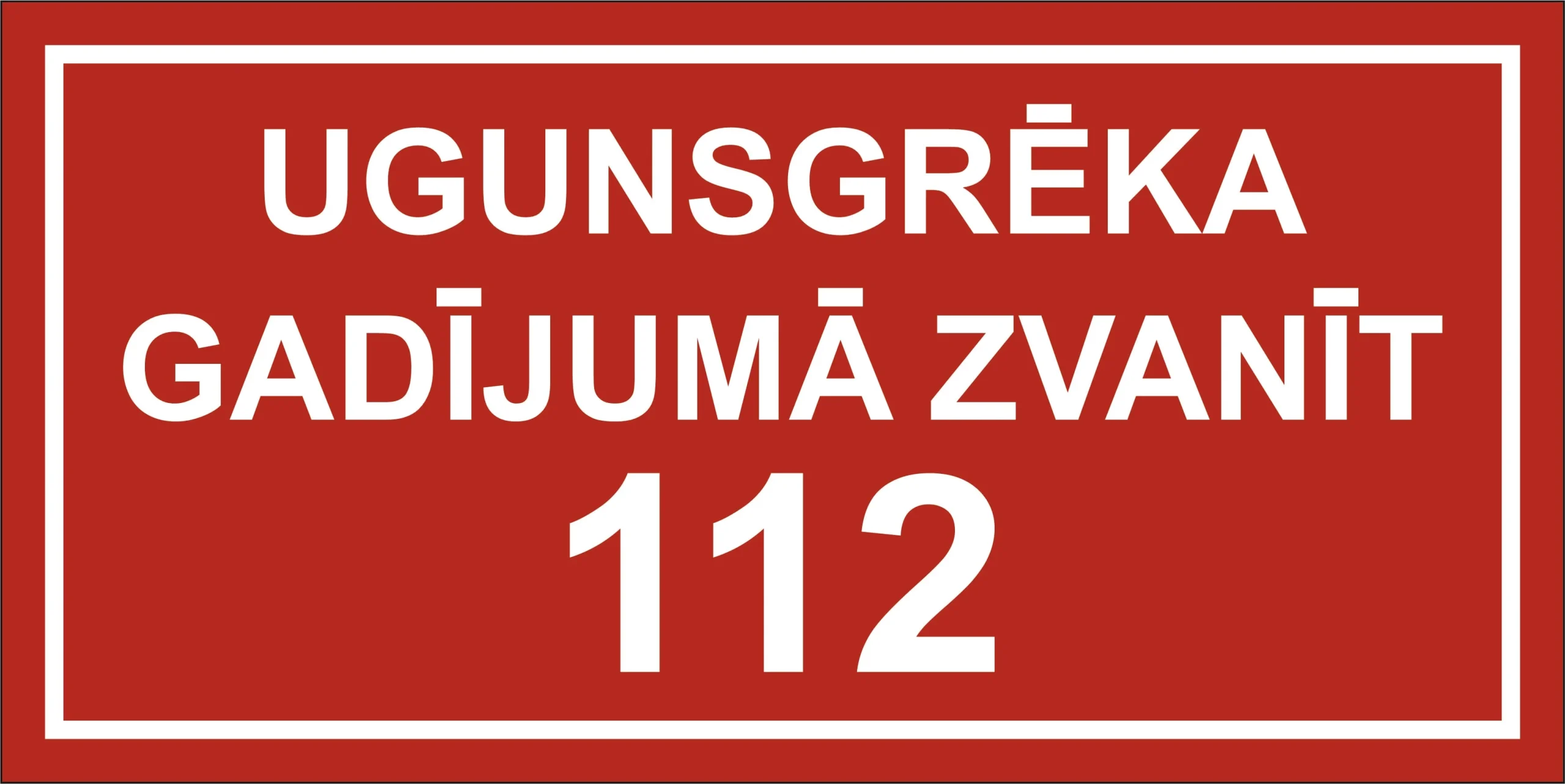 FIRE ALARM SIGN.CALL 112 20X10