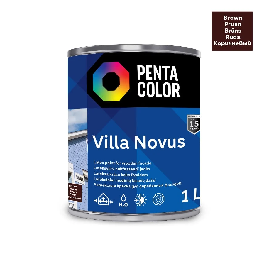 FASĀDES KRĀSA VILLA NOVUS BRŪNA 1L