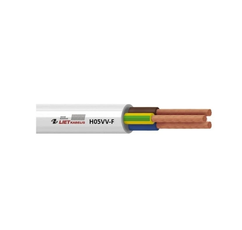 KABELIS H05VV-F 5X0.75 BALTS (100)