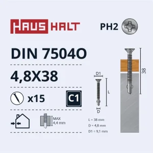 SKRŪV.PAŠ.4,8X38DIN7504OKOKA/MET 15GB BL
