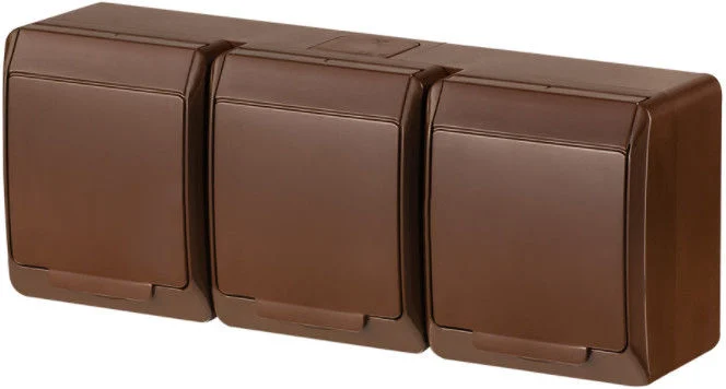 ROZETE HERMES 0326-06 1+1+1 IP44 BRŪNA