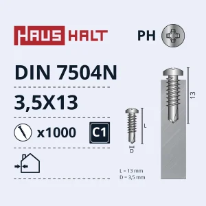 PAŠGRIEZOŠĀS SKRŪVES DIN7504N 3.5X13 MM